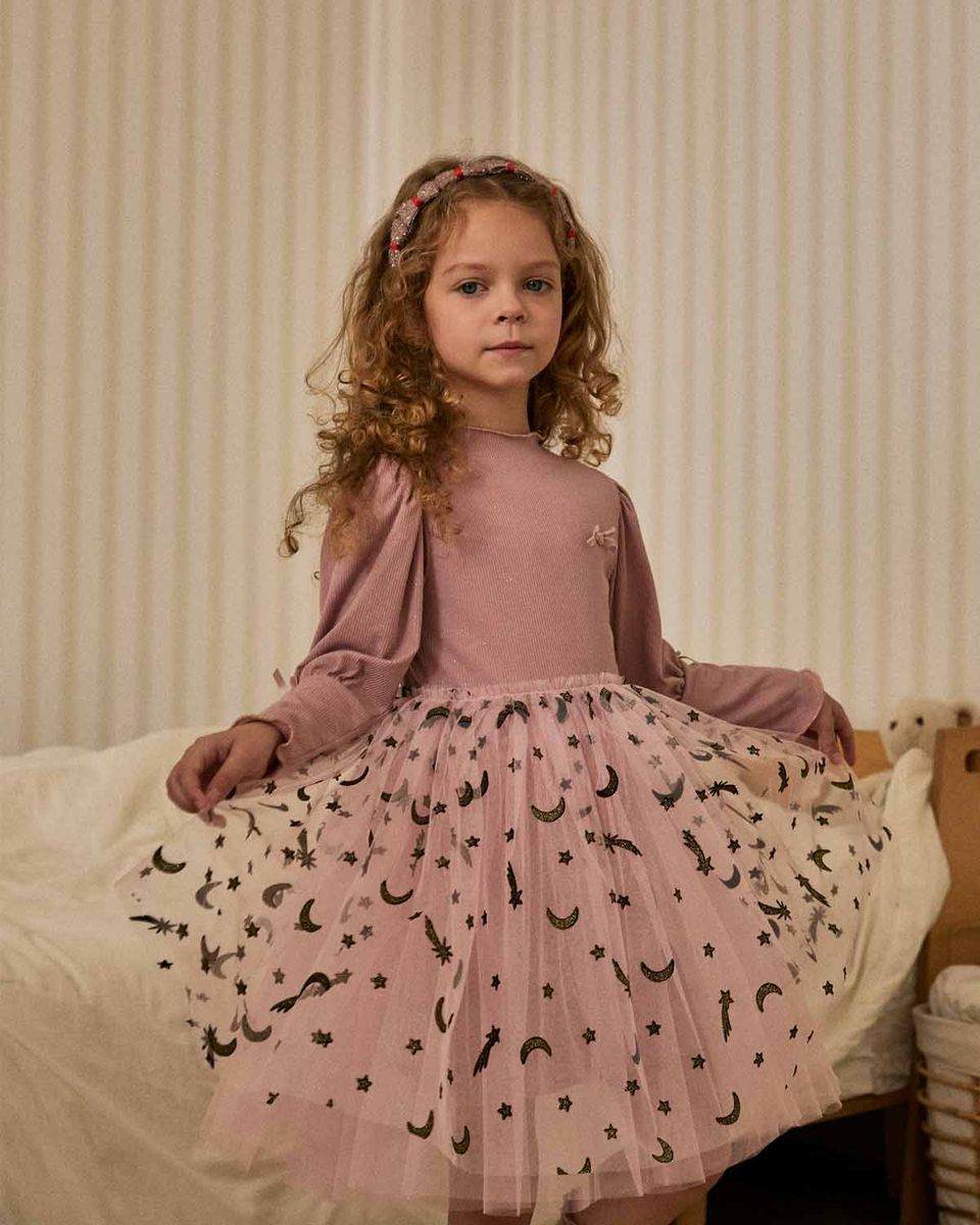 Lisa Balloon Sleeve Tutu – Blush Pink – Petite Hailey kids tutu dress, additional view