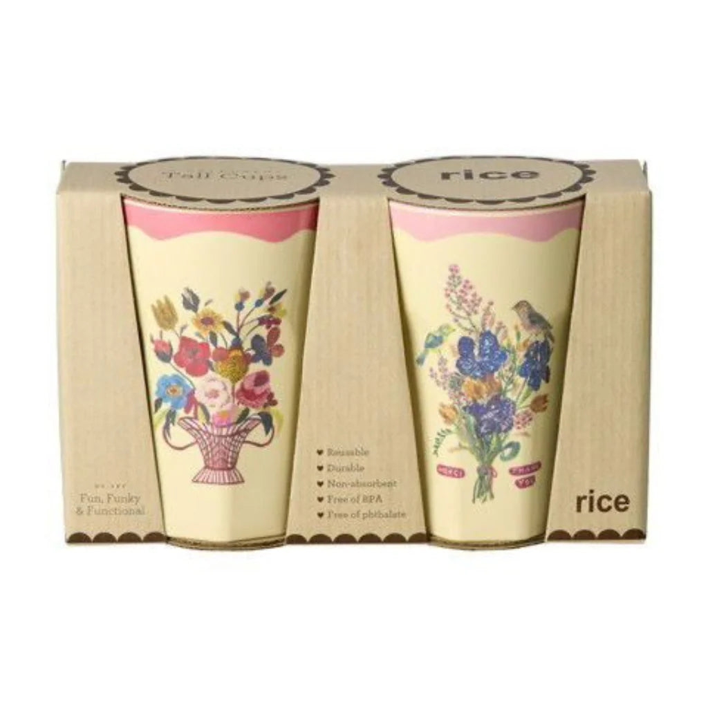 Nathalie Lété Melamine Tall Cup in Gift Box – Pink – 2 Pack – 13.53 oz