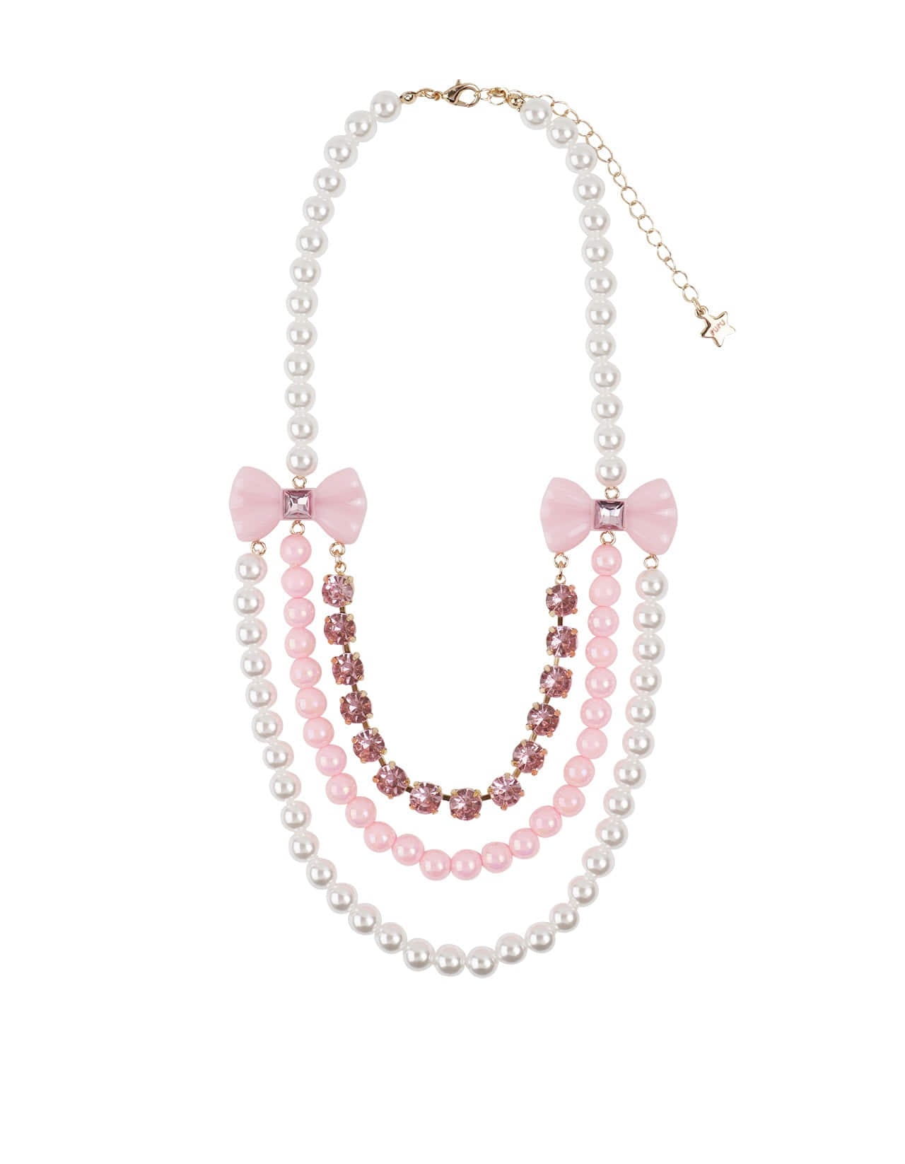 Pink Bow Layered Necklace