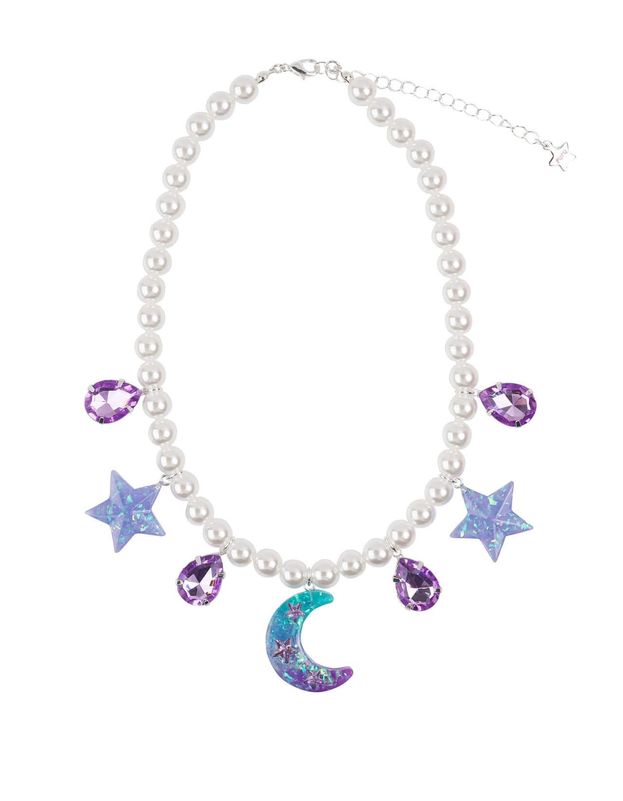 Moon and Star Glow in the Dark Statement Necklace