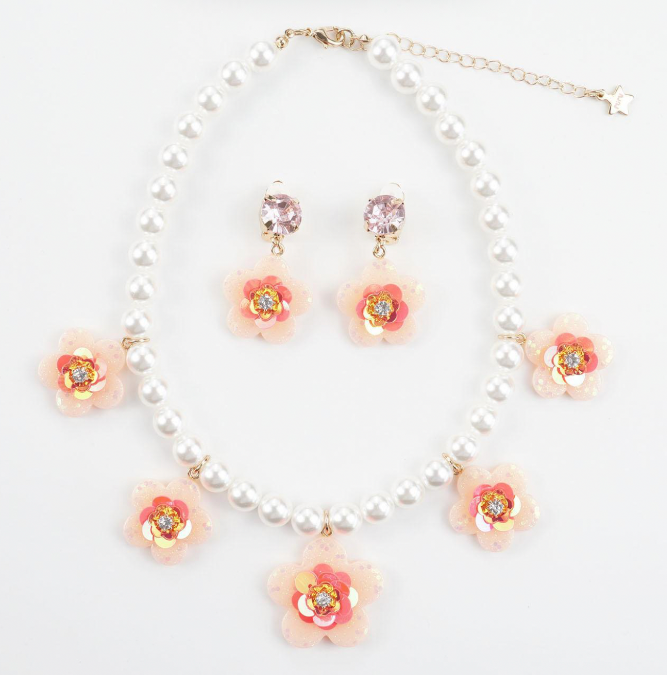 Statement Flower Necklace Earring Set
