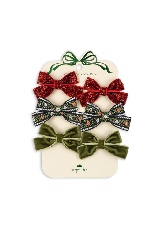 6 pack micki bow hair clips
