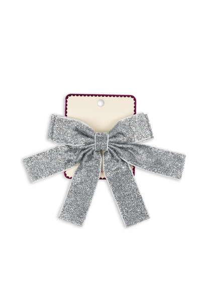 glitter bow hair barrette