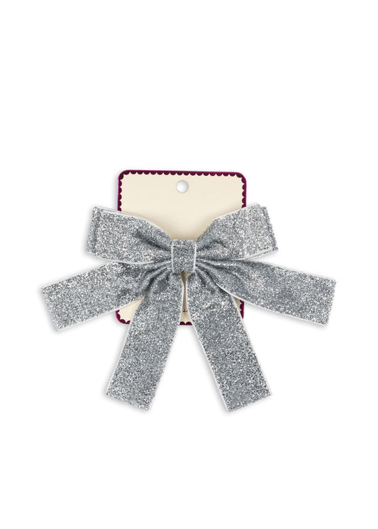 glitter bow hair barrette