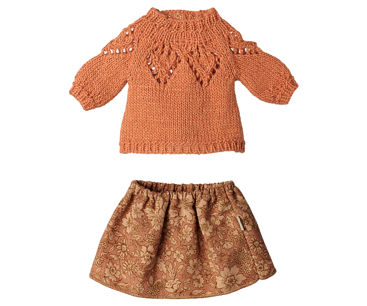 Skirt and knitted sweater - Medium mouse