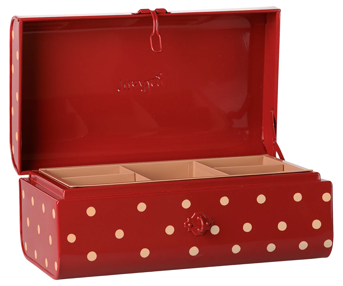 Storage suitcase, Small - Red w. tray
