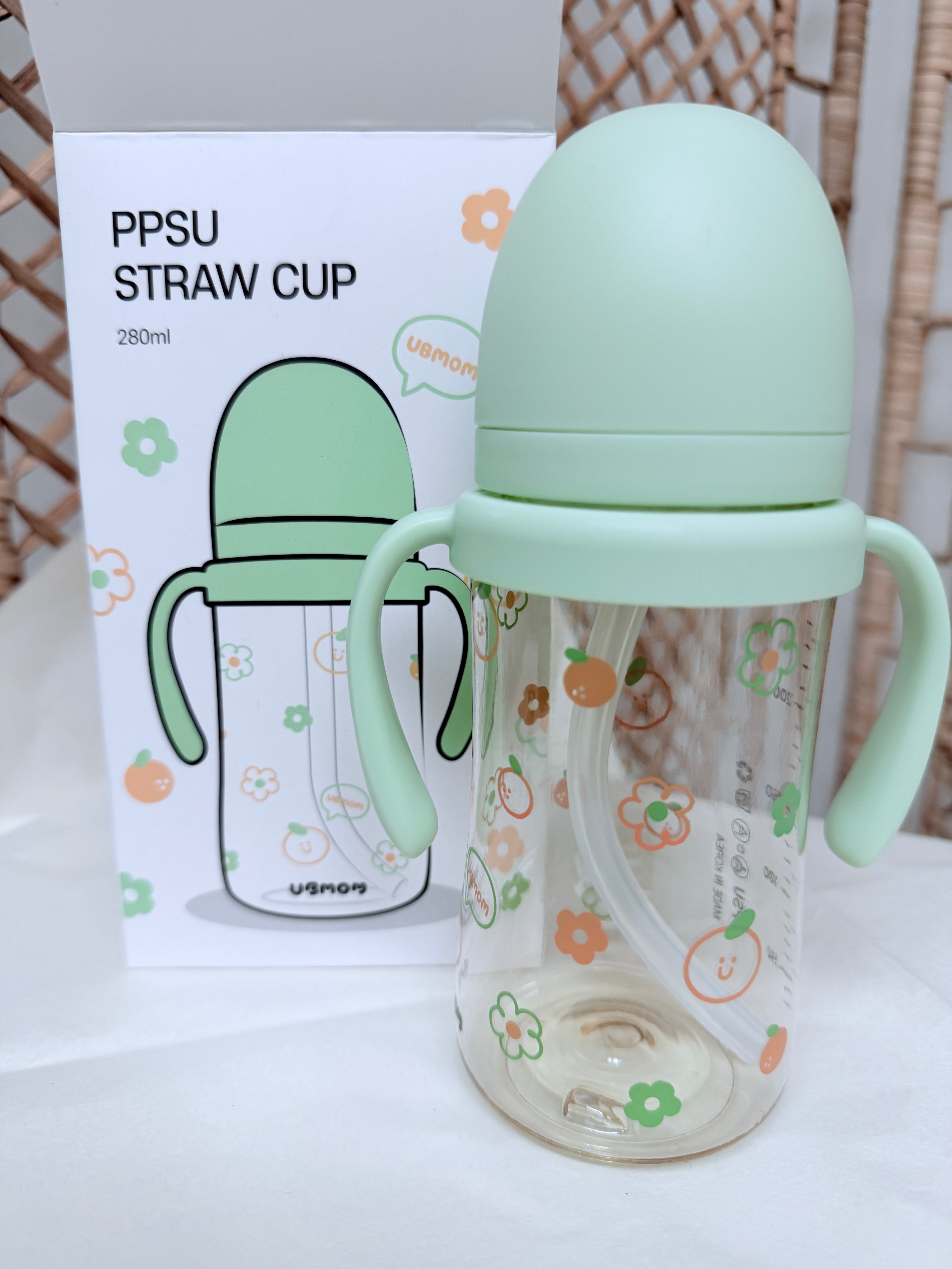 Ubmom ppsu straw cup green 280ml