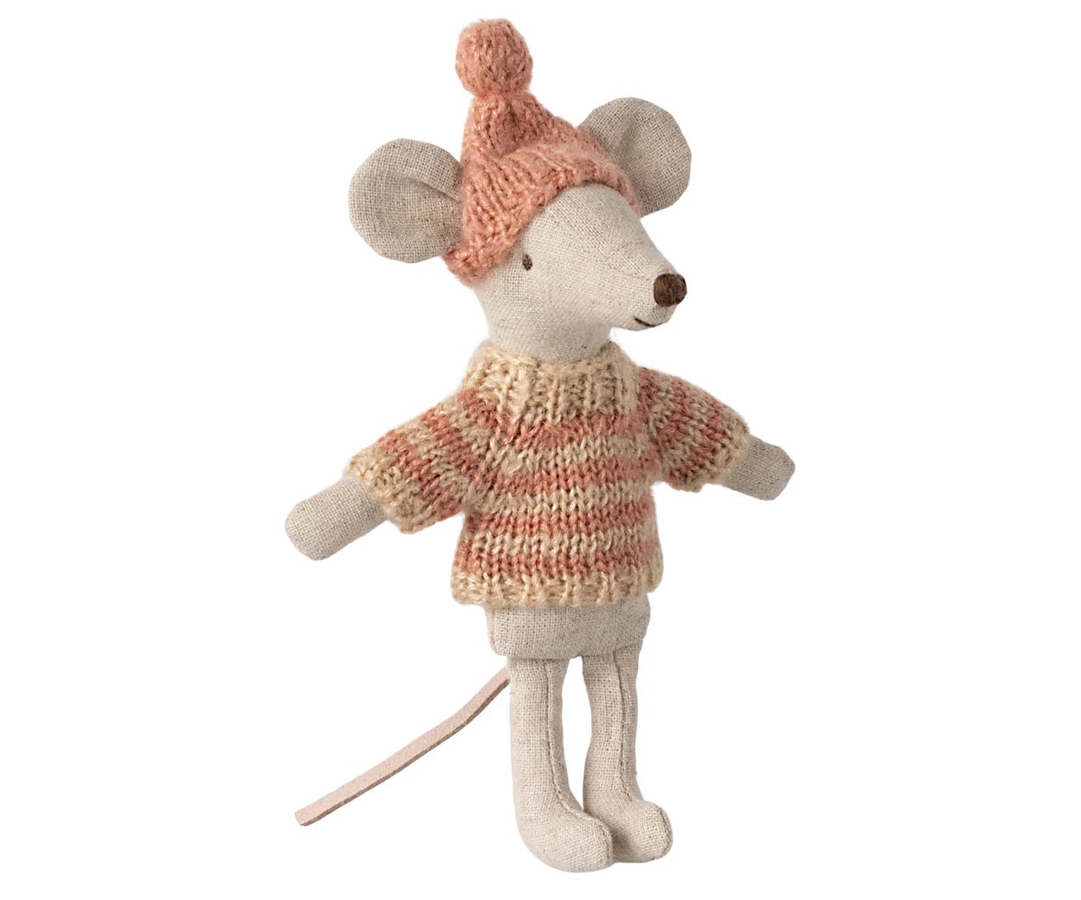 Maileg Extra Clothing: Knitted Sweater and Hat, Big Sister Mouse