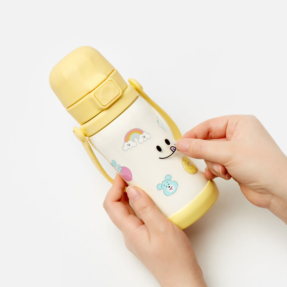 Grosmimi x Knotted Deco Play waterproof sticker set – Yellow Smile and Pink Bunny designs