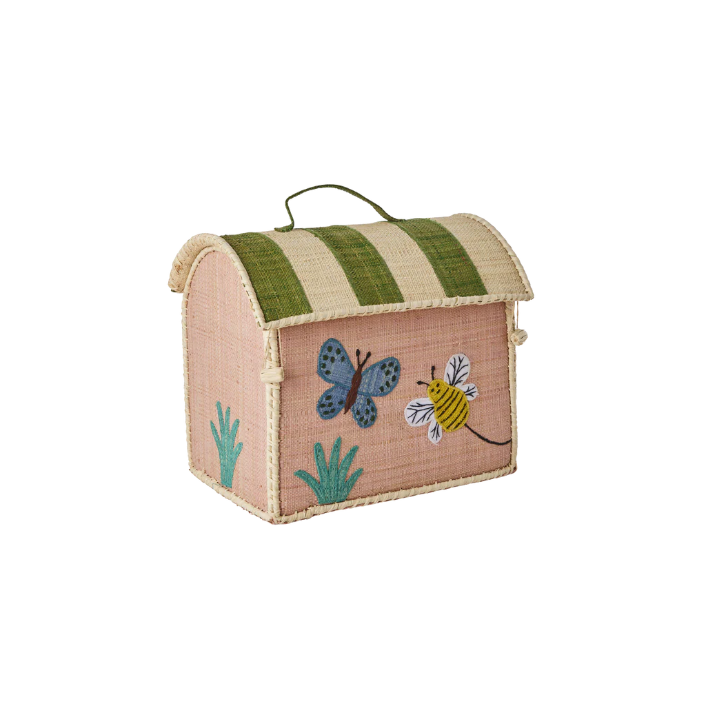 riceby rice raffia kids bag with butterfly theme handwoven children bag

