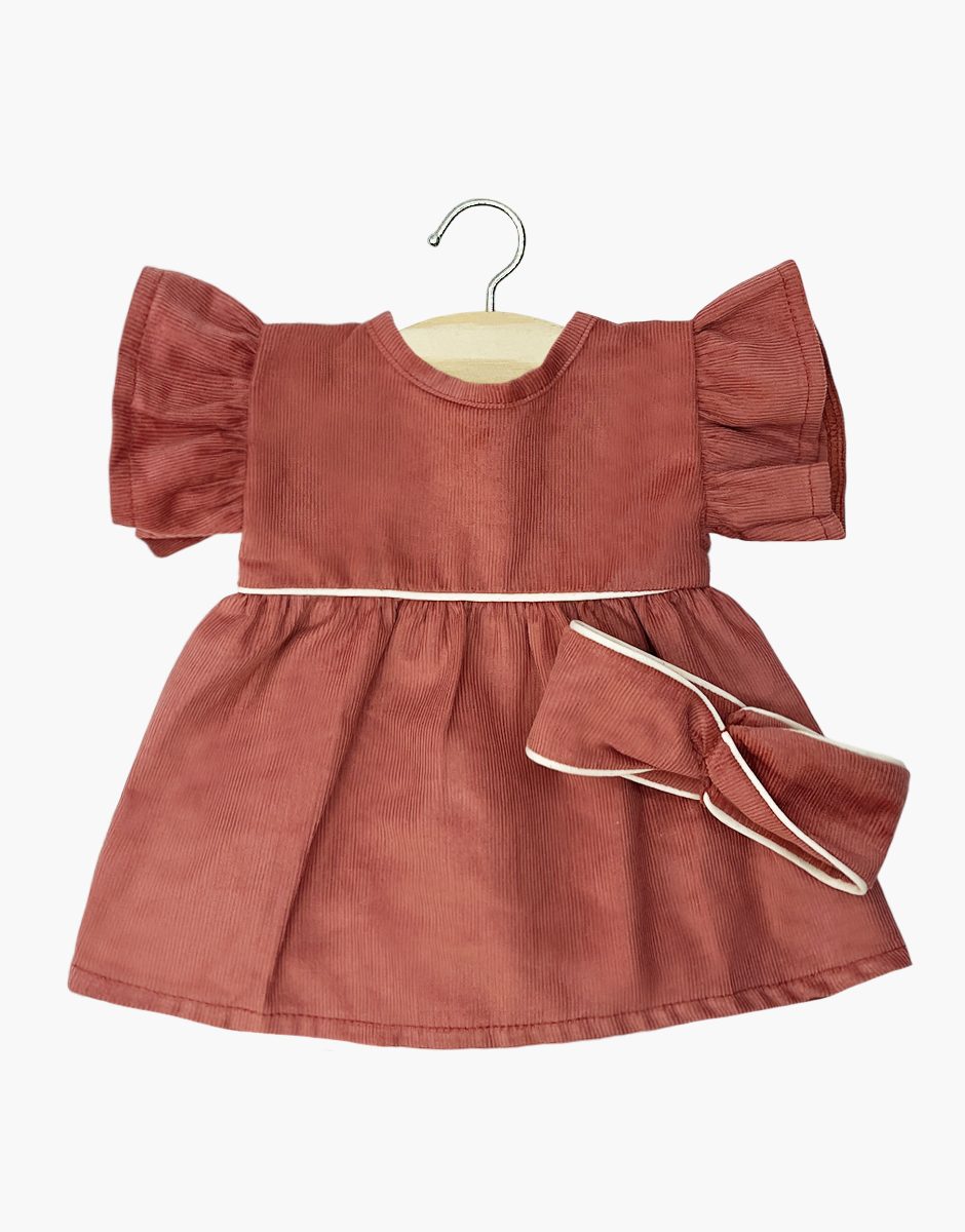 Daisy Dress with Headband, Marsala | Minikane