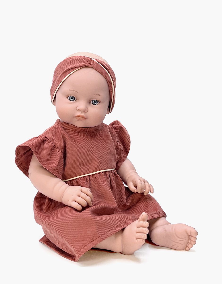 Daisy Dress with Headband, Marsala | Minikane