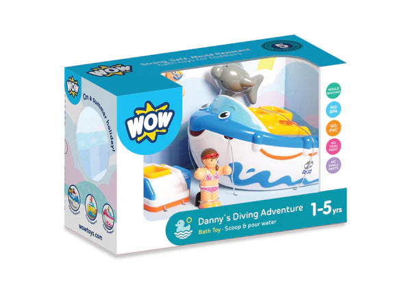 WOW DANNY'S DIVING ADVENTURE BATH TOY (5-PIECE PLAY SET) AGES 1+