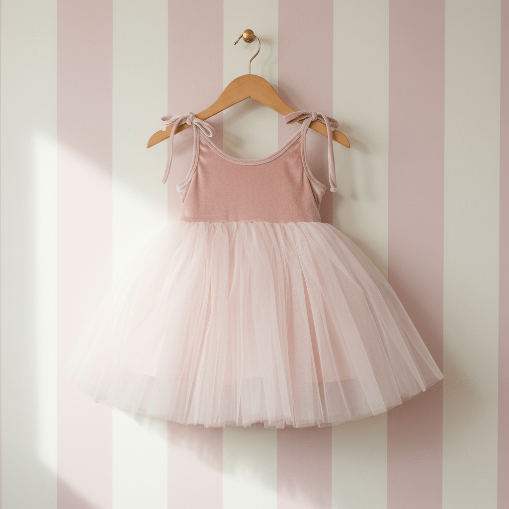 Velvet Cosmic Strings Tutu Dress in pink – DOLLY by Le Petit Tom stretch velvet tutu dress