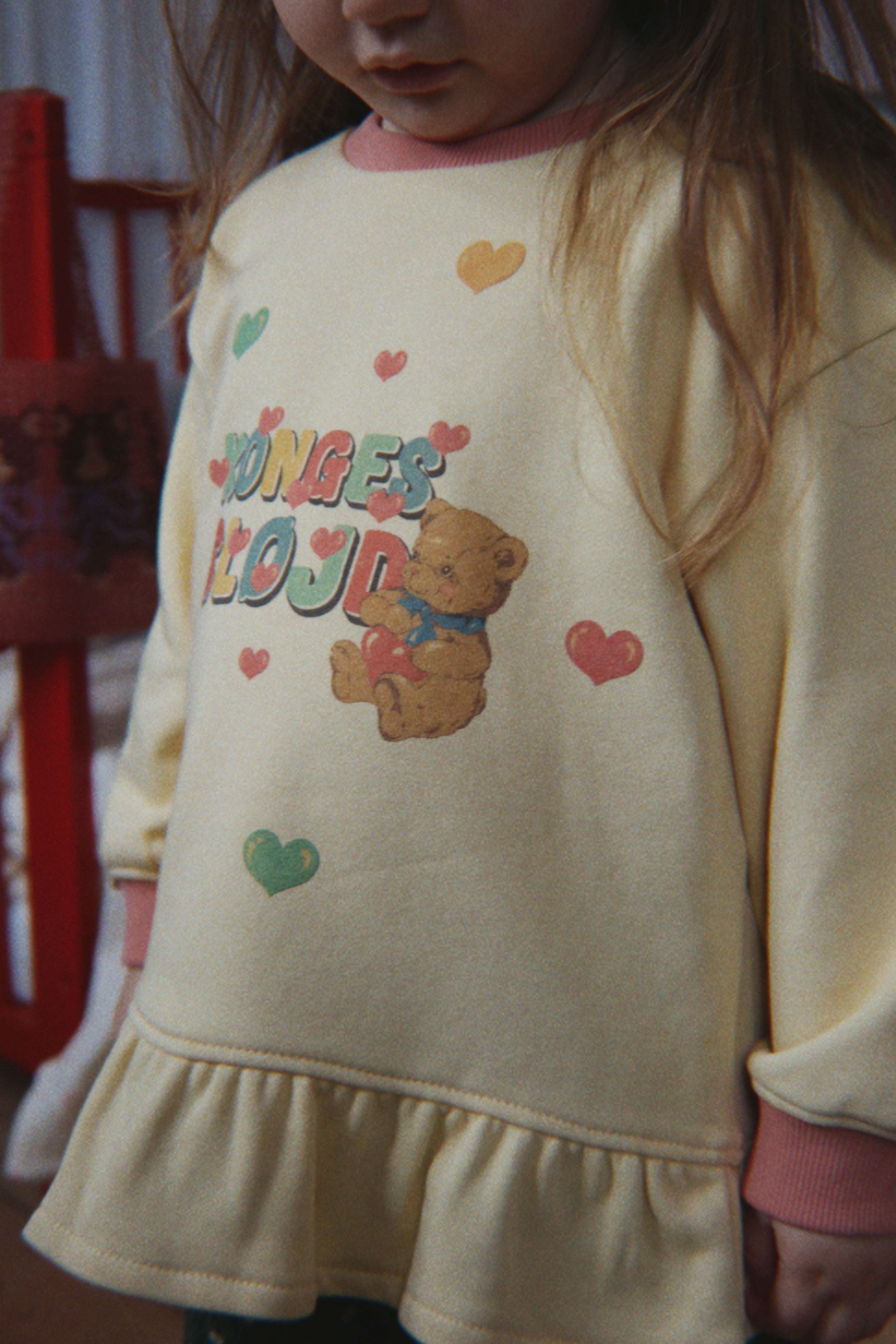 Spotty Frill Sweat on model