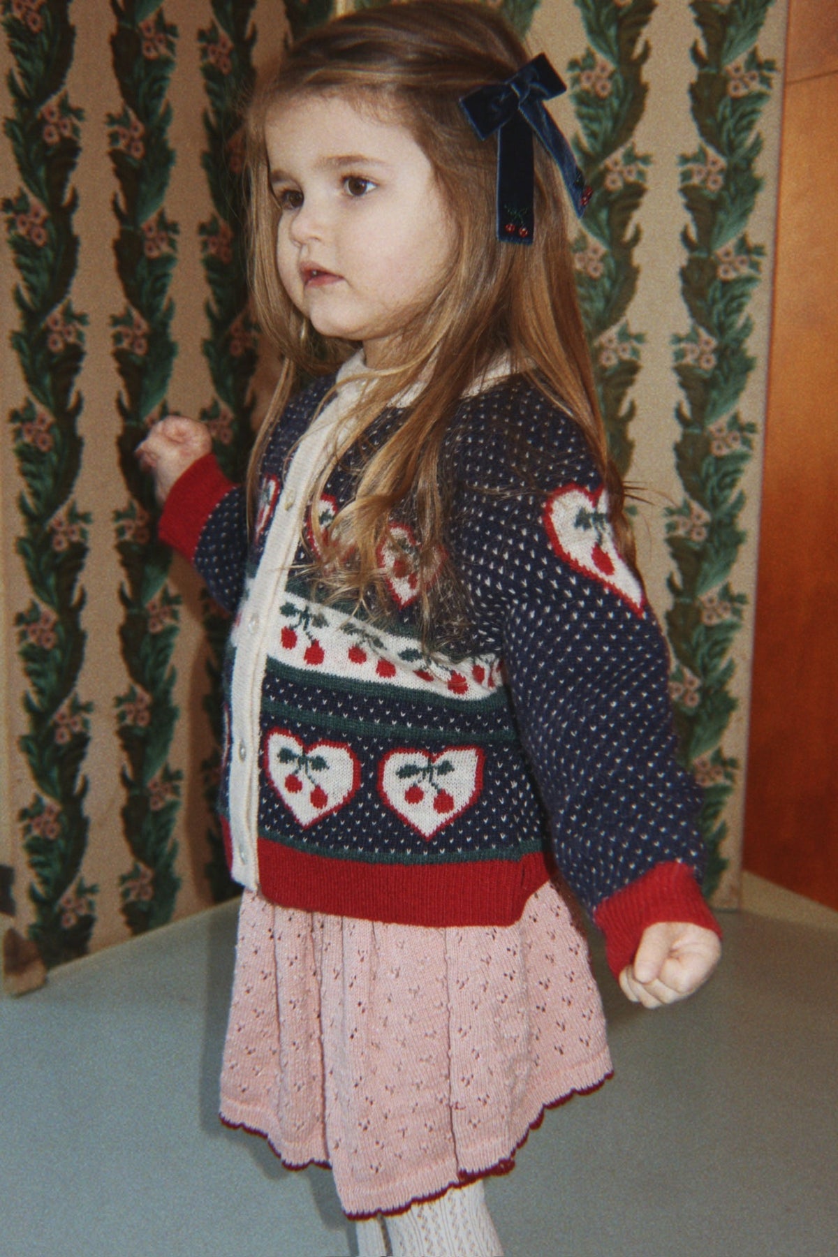 Konges Sløjd Holiday Skirt in Mellow Rose, lifestyle image worn by child