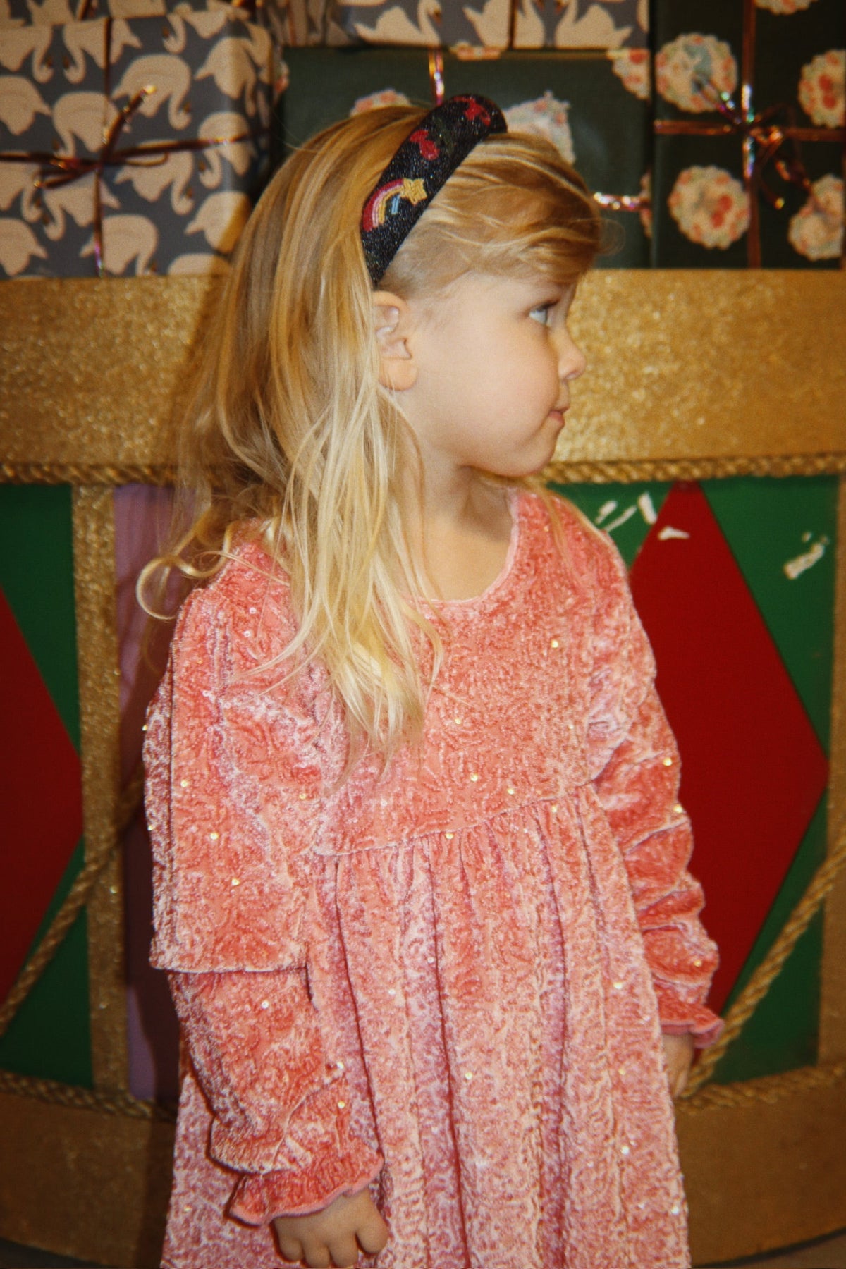 Konges Sløjd Gia Sparkle Dress in Lantana, worn