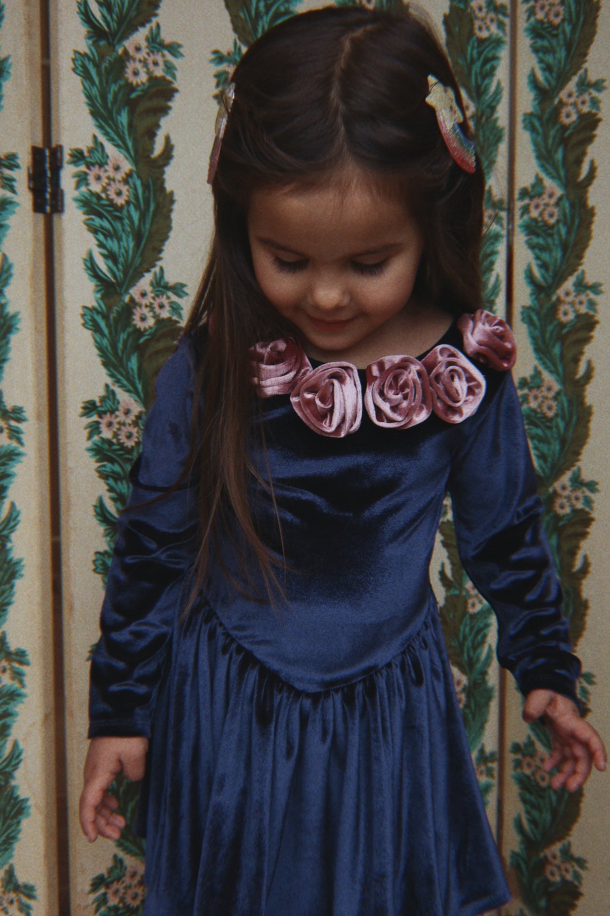 Konges Sløjd Rosetta Dress in Navy, worn