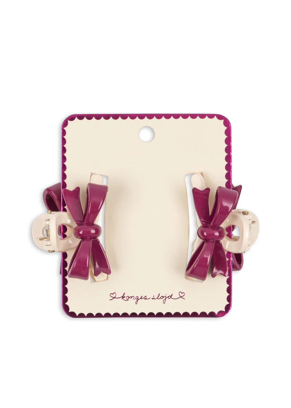 2 PACK BELIS BOW HAIR CLAW - sangria