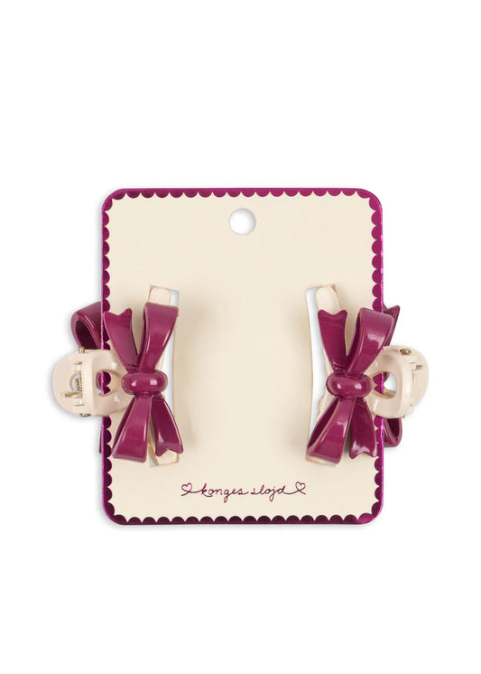 2 PACK BELIS BOW HAIR CLAW - sangria
