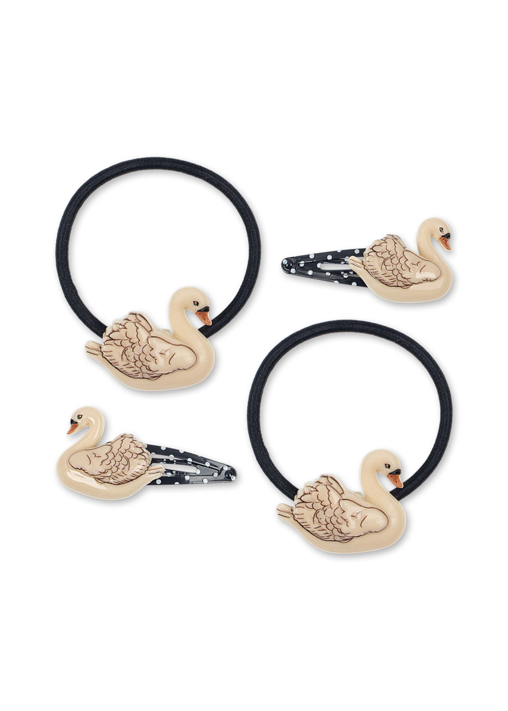 4 Pack Swan Hair Clip and Elastic – Konges Sløjd