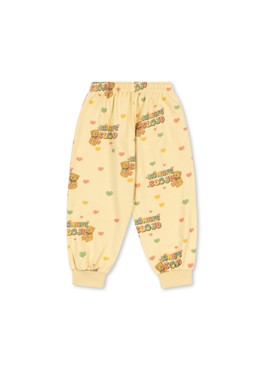 Konges Sløjd Spotty Sweat Pants Teddy Bear — close-up of ankle cuff and drawstring waist