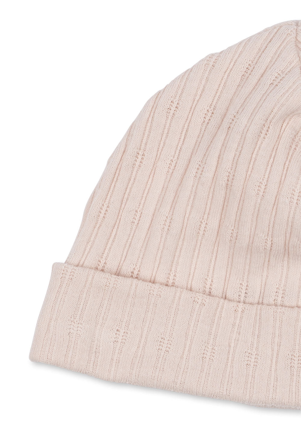 Konges Sløjd Take-Me-Home Set Shell — lifestyle shot of baby wearing set
