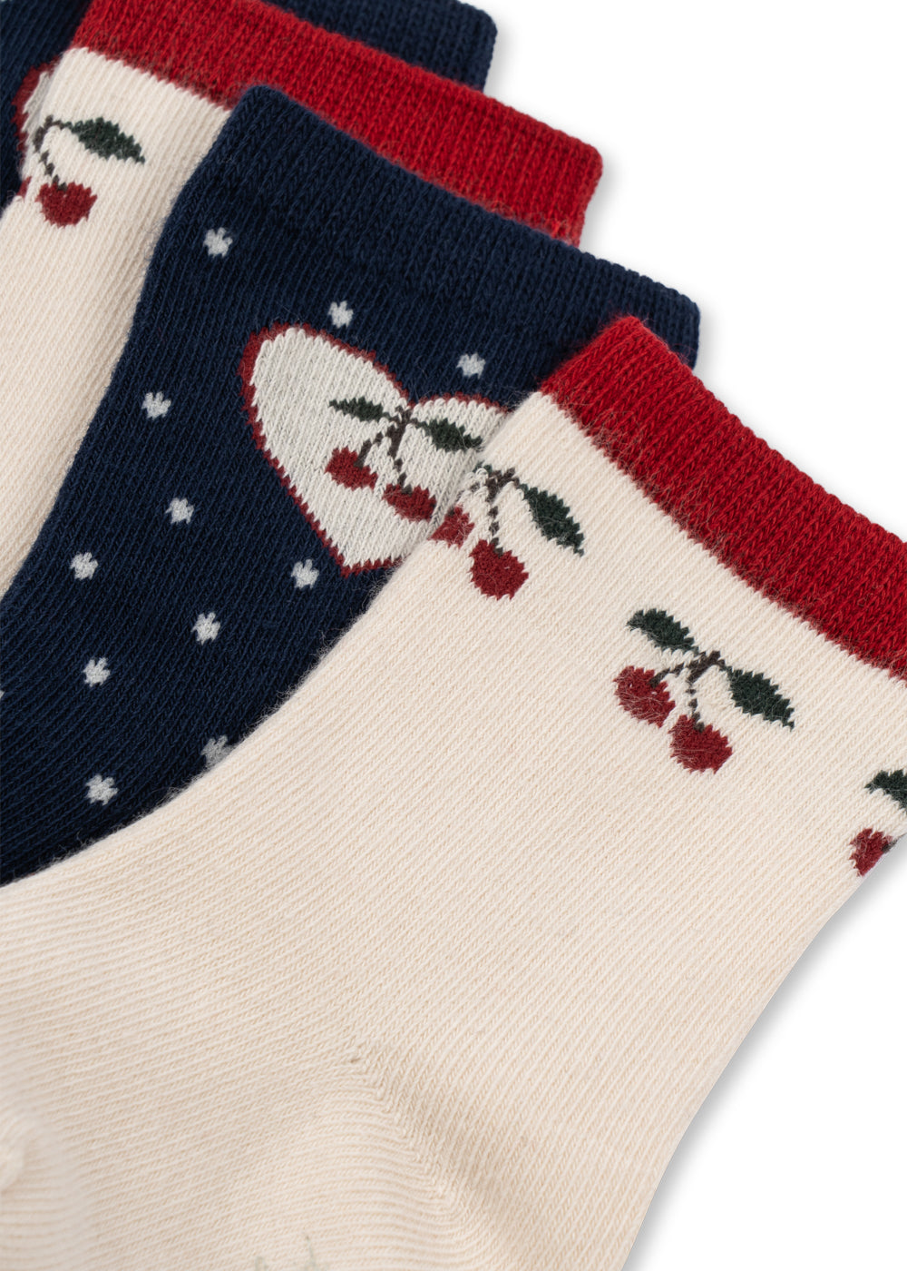 Konges Sløjd 2 Pack Jacquard Socks in Cherry Mix, alternate product view