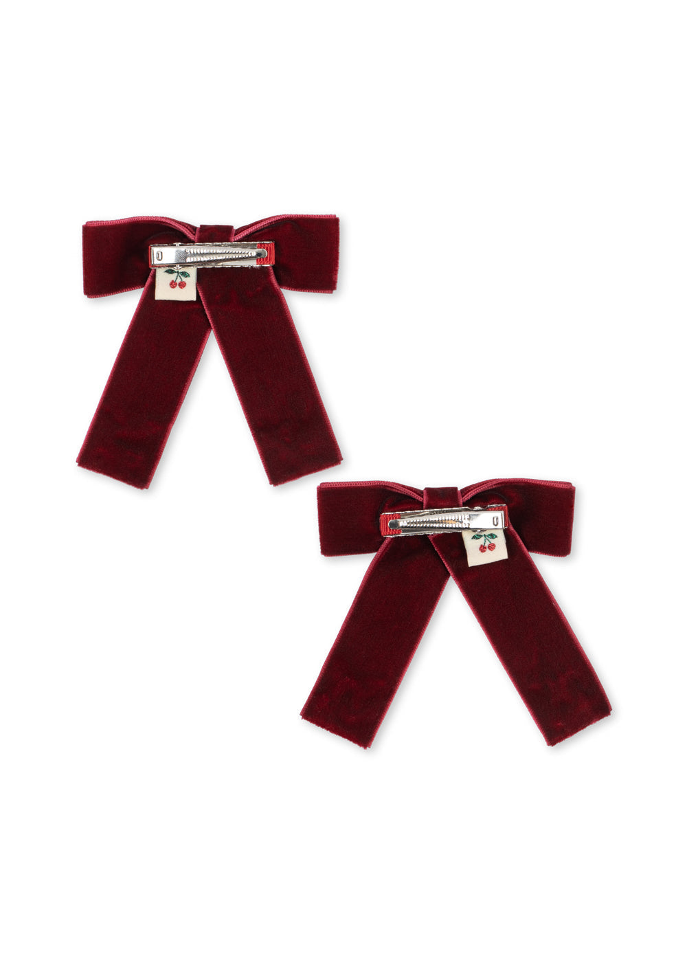 Konges Sløjd 2 Pack Juliette Bow Hair Clip in Rio Red, bow detail
