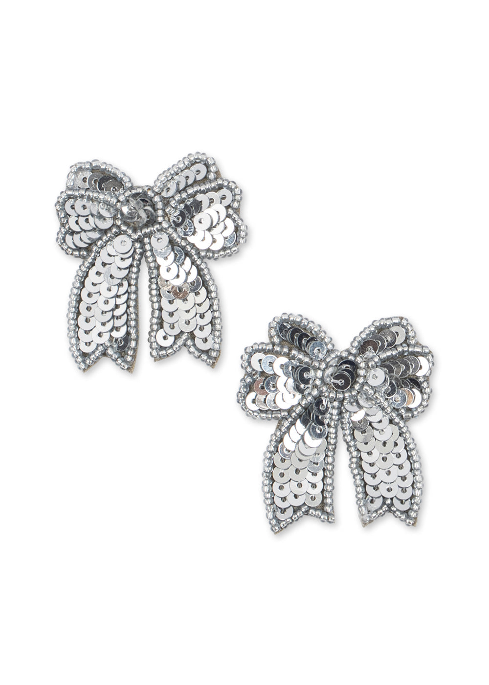 Konges Sløjd 2 Pack Sequin Bow Hair Clip in Silver, alternate product view
