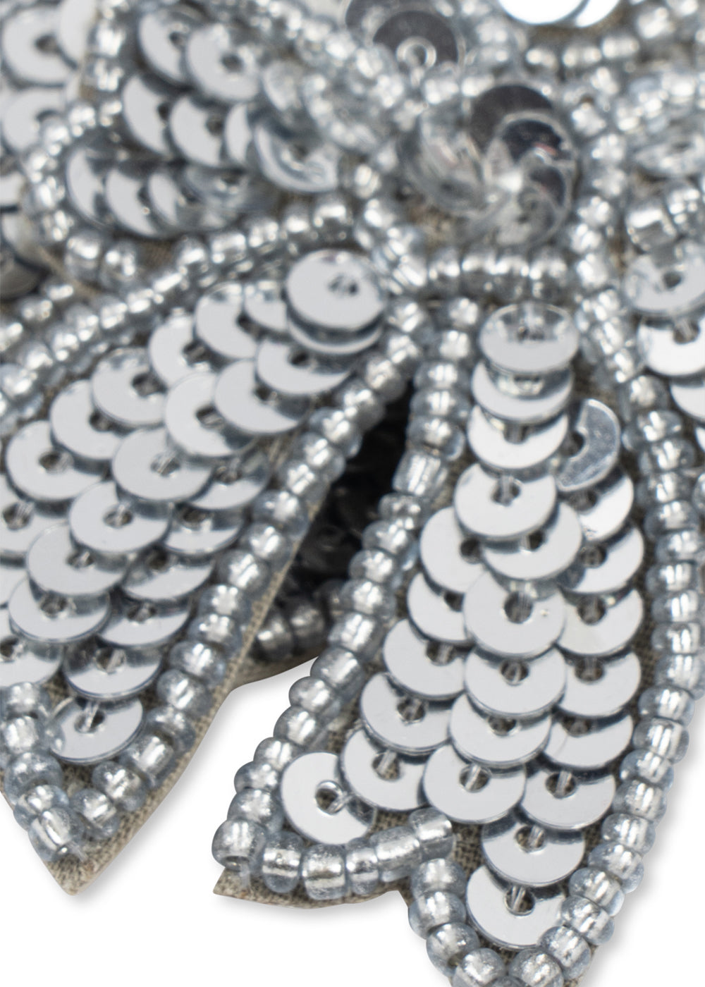 Konges Sløjd 2 Pack Sequin Bow Hair Clip in Silver, clip detail