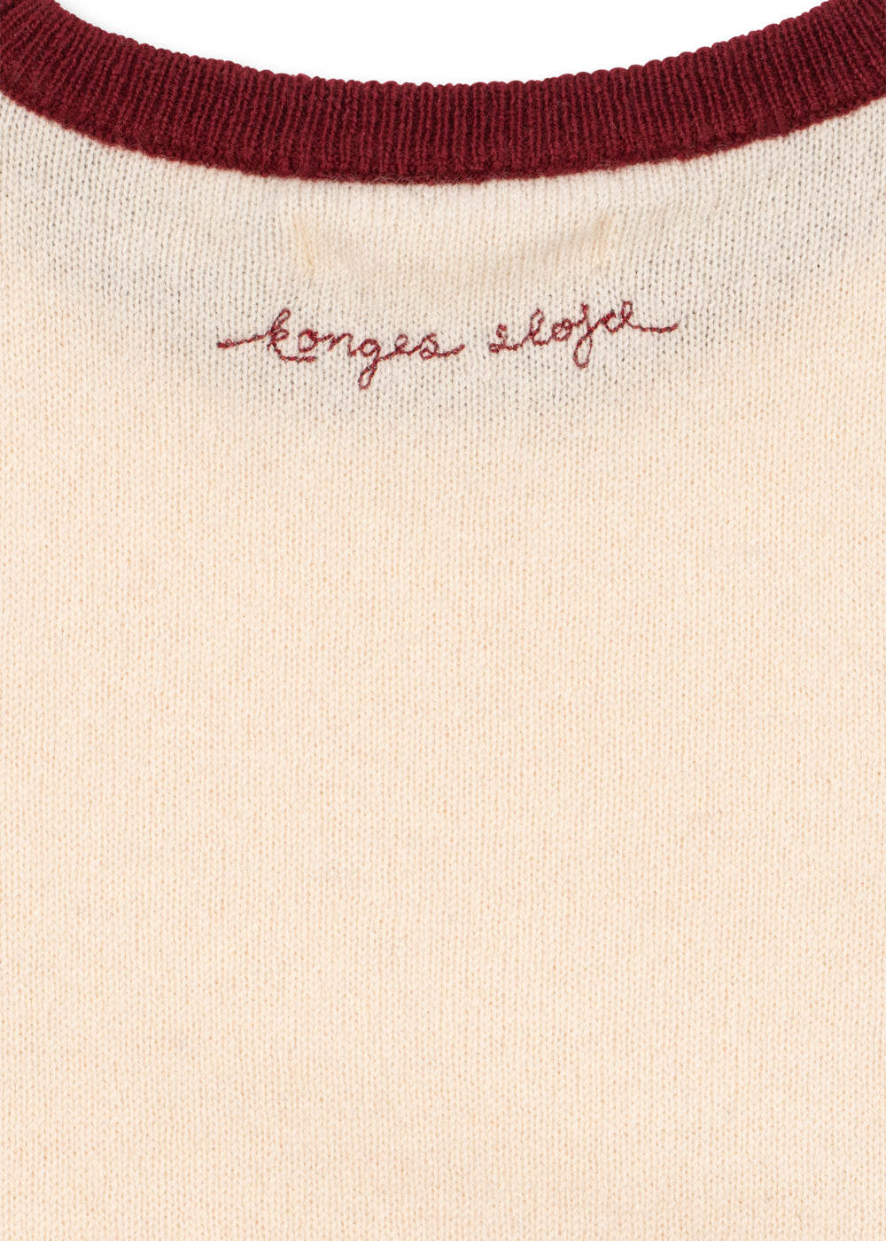 Konges Sløjd Alette Dress in Pale Blush, wool knit detail