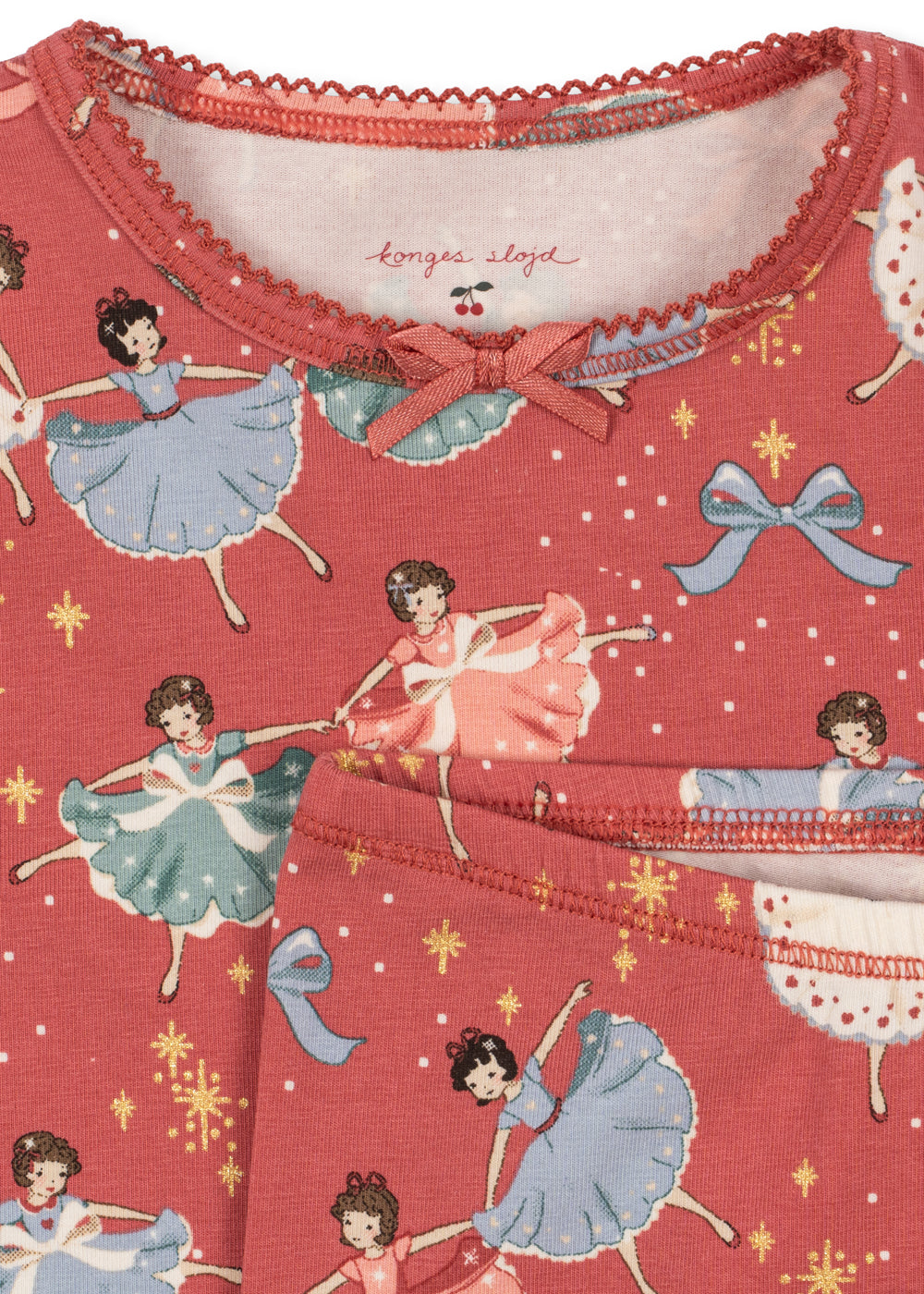 Konges Sløjd Basic Blouse/Pants Set GOTS in Bow Ballerina Blush, packshot 3