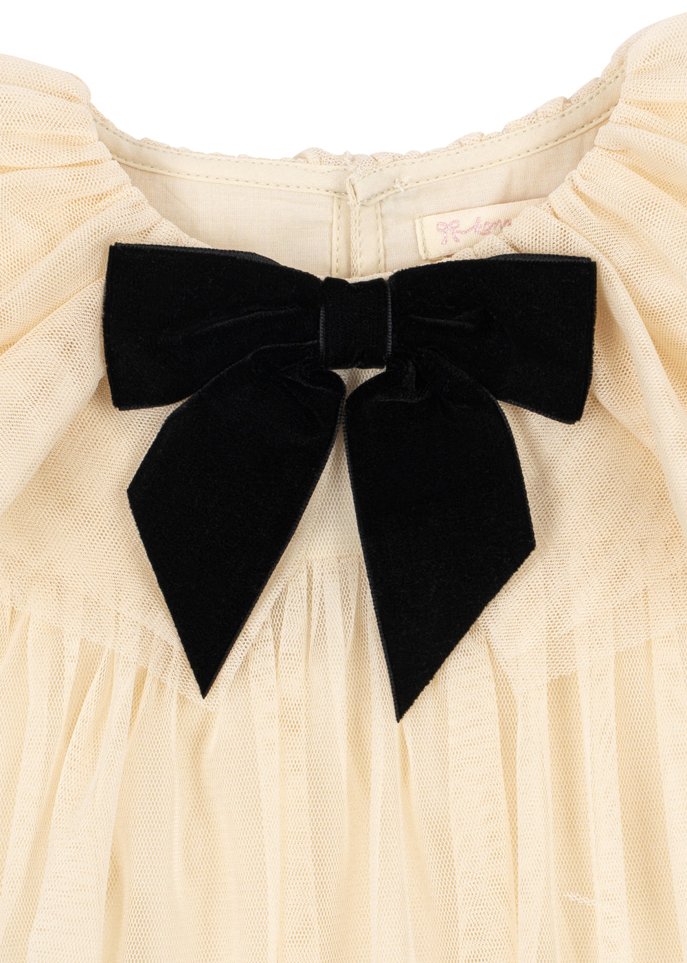 Konges Sløjd Bow Dress in Parchment, tulle detail