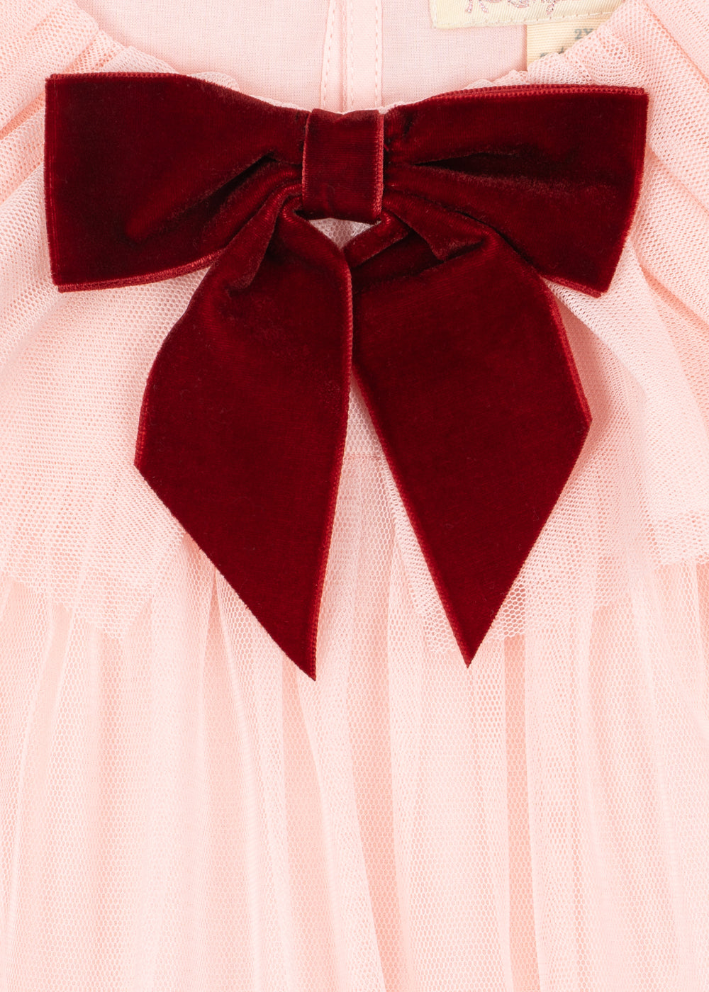 Konges Sløjd Bow Dress in Creole Pink, tulle detail