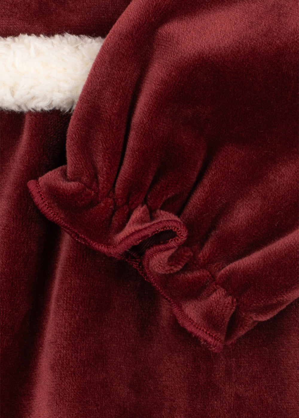 Konges Sløjd Christmas Romper Dress in Red Dahlia, collar detail