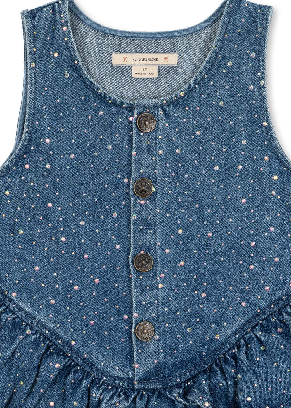 Konges Sløjd Elba Sparkle Dress in Denim Sparkle, sparkle denim detail