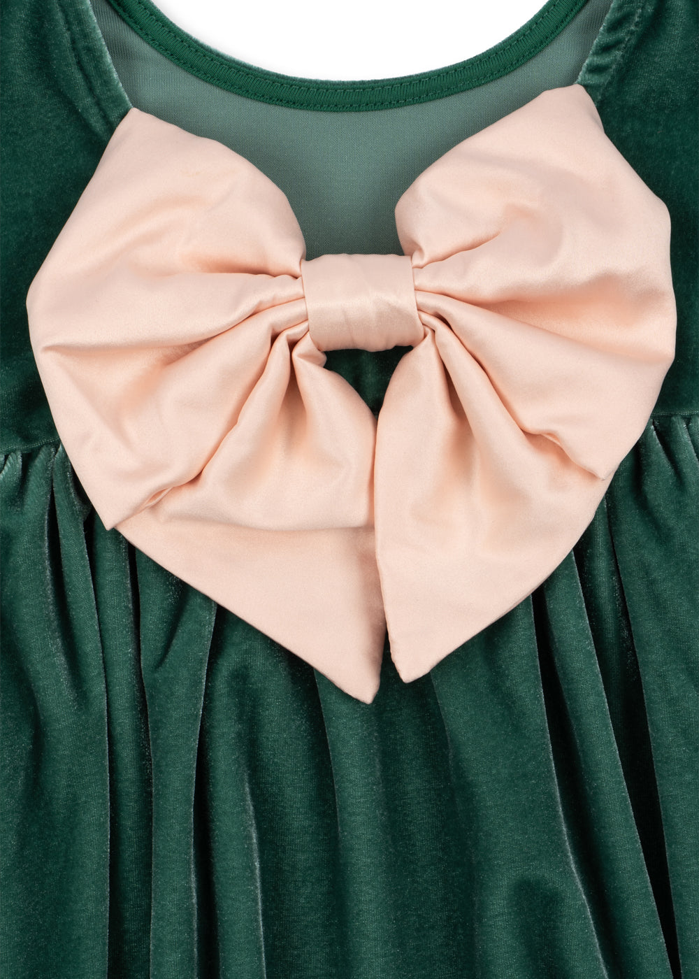 Konges Sløjd Gia Bow Dress in Fir, velvet detail