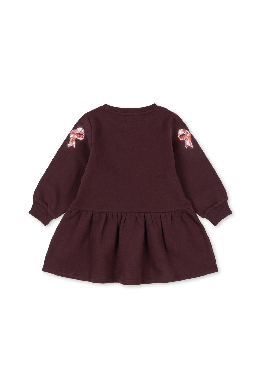 Konges Sløjd Lou Bow Sweat Dress GOTS in Decadent Chocolate, image 2 of 5