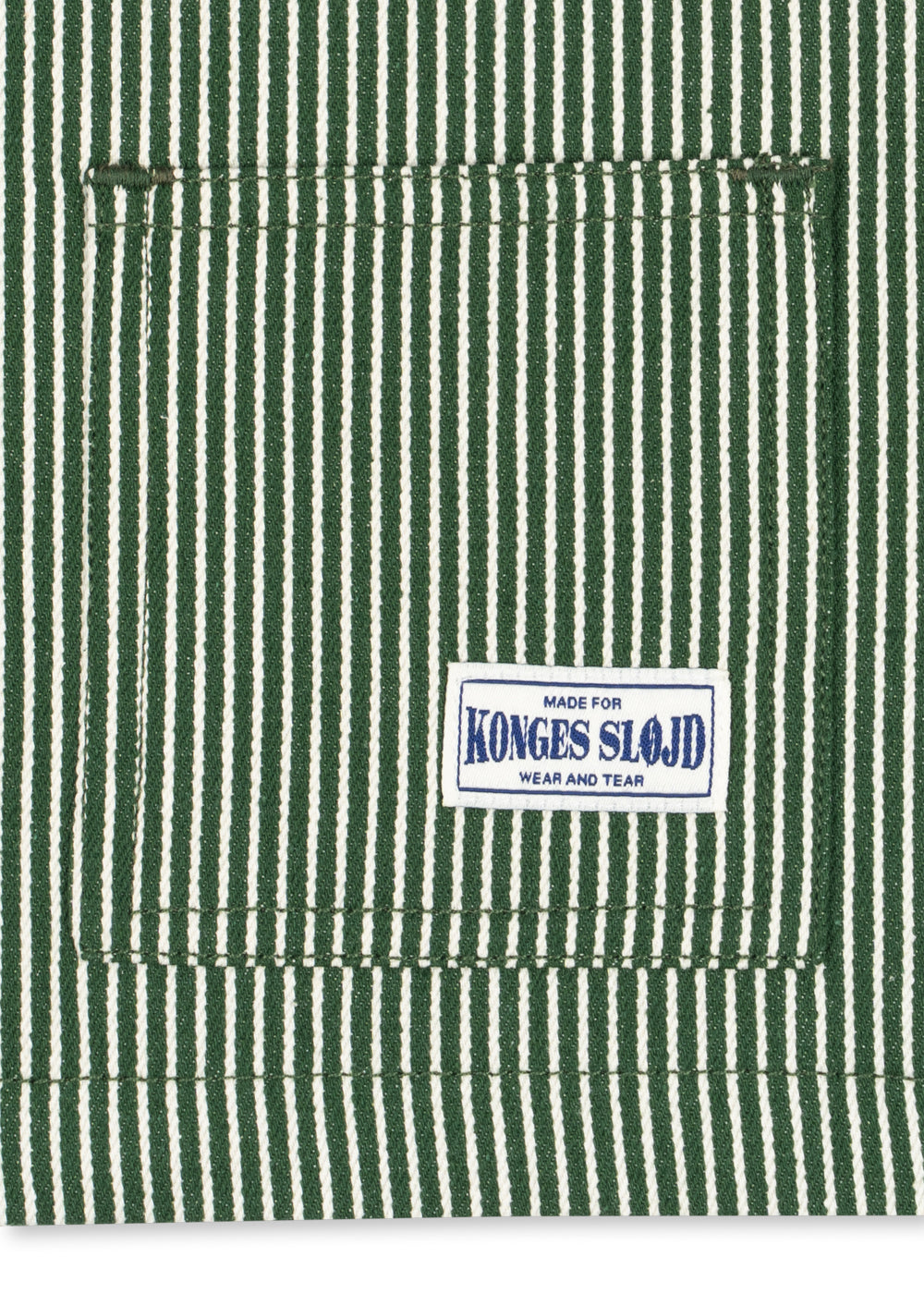Konges Sløjd Luc Shirt Jacket GOTS in Milk Verte Stripe, packshot 5
