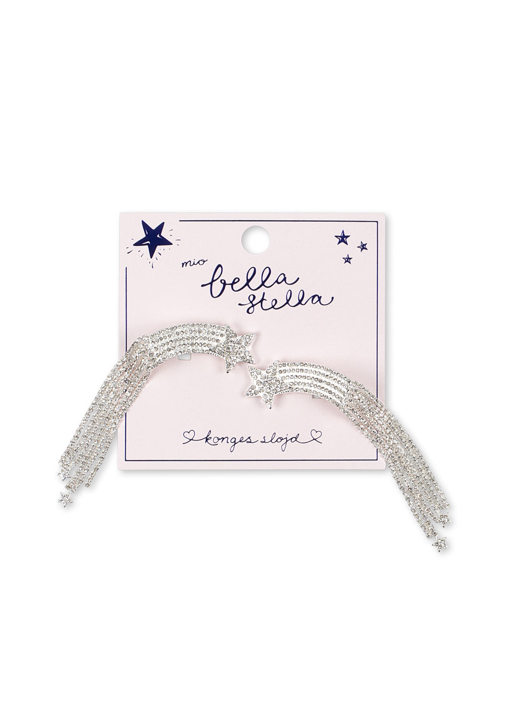 Konges Sløjd 2 Pack Sparkly Star Hair Clip in Silver Mix, product view of both clips