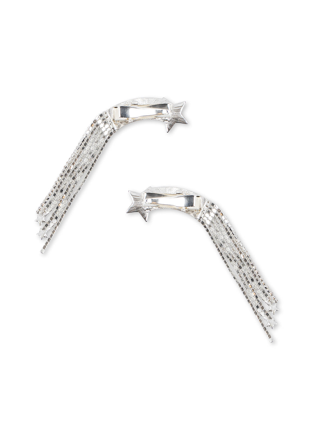Konges Sløjd 2 Pack Sparkly Star Hair Clip in Silver Mix, star and strand detail