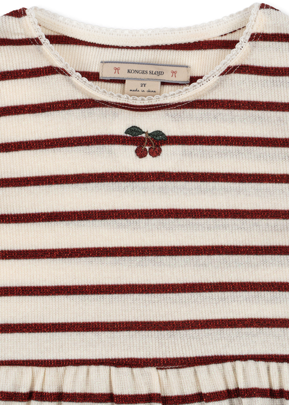 Konges Sløjd Roli Stripe Dress in Creamy Stripe, stripe knit detail