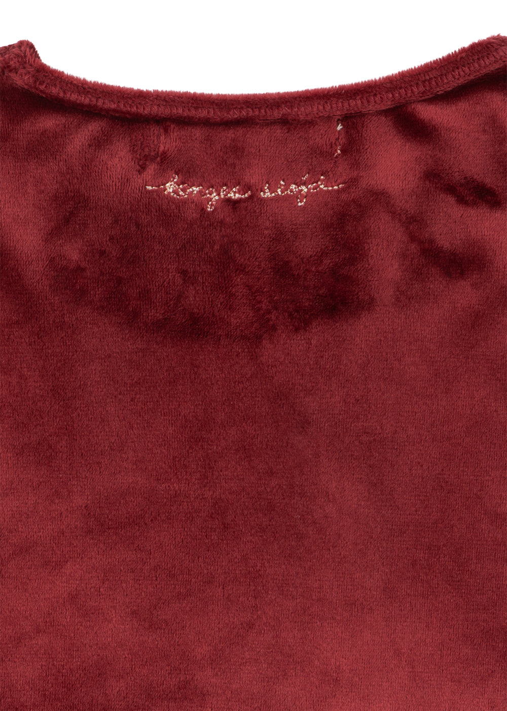 Konges Sløjd Jingle Dress in Red Dahlia, velvet detail