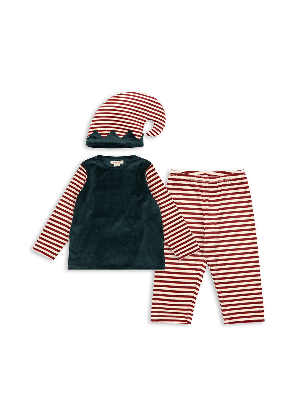 Konges Sløjd Christmas Elf Costume GRS in Greener Pastures/Red Dahlia Stripe, packshot 1