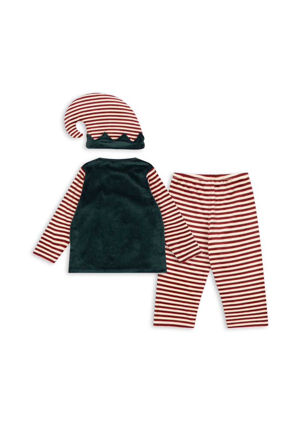 Konges Sløjd Christmas Elf Costume GRS in Greener Pastures/Red Dahlia Stripe, packshot 2