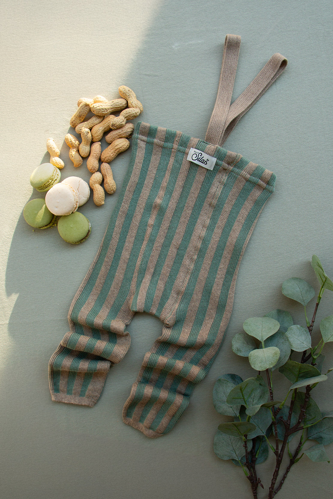 Footless Special Matcha x Peanut Striped detail