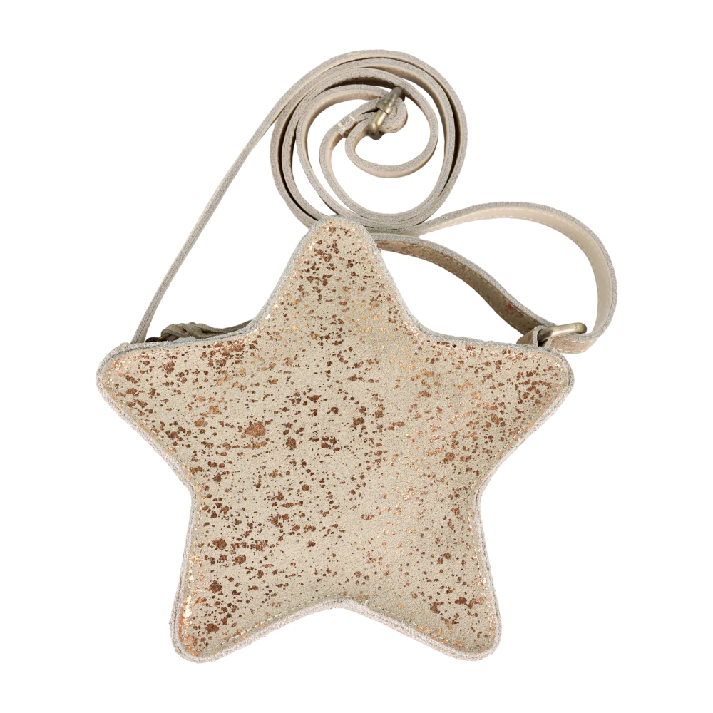 Star-shaped ornament with a textured surface on a white background