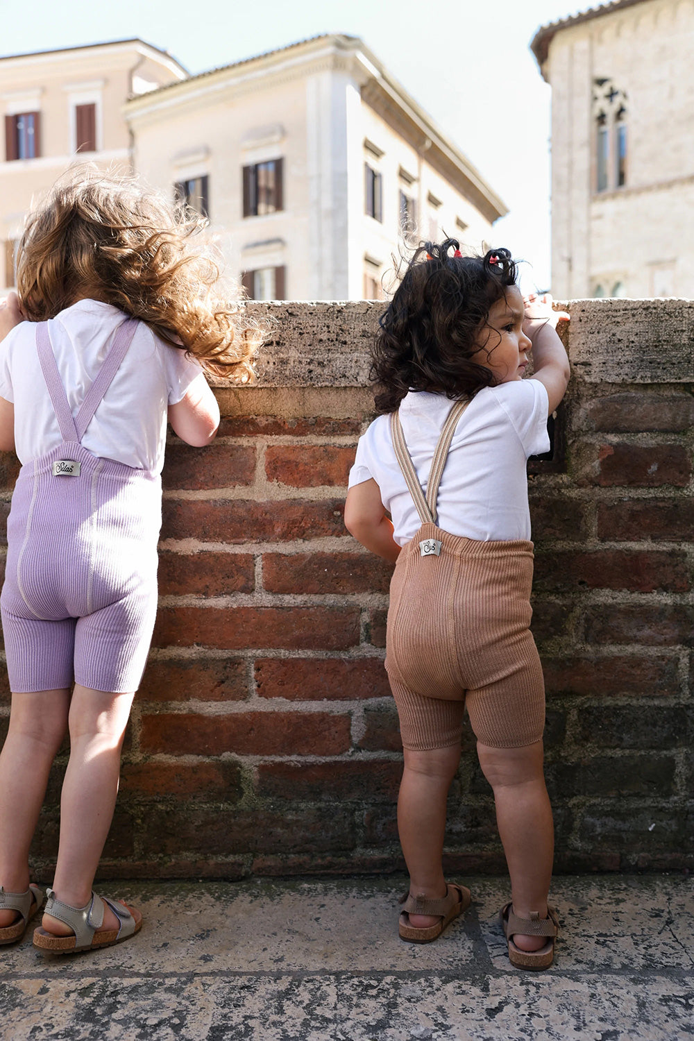 Silly Silas Shorty Light Brown Striped worn 2