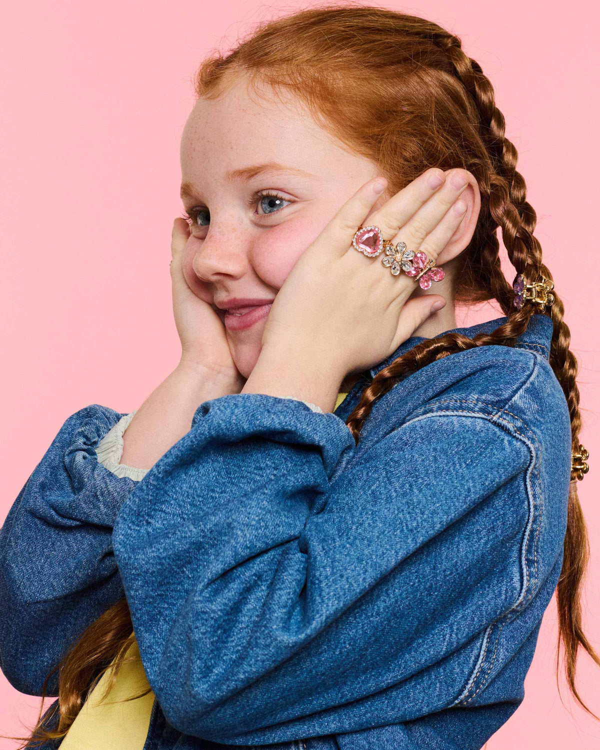 Super Smalls Heartfelt Sparkle Ring Set, lifestyle photo on model 1